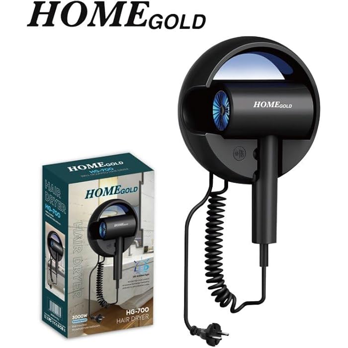 HG-700 Ionic Wall Hair Dryer, High Power, High Speed AC Motor, Heat Protection, Low Noise, Easy to Install - Image 4